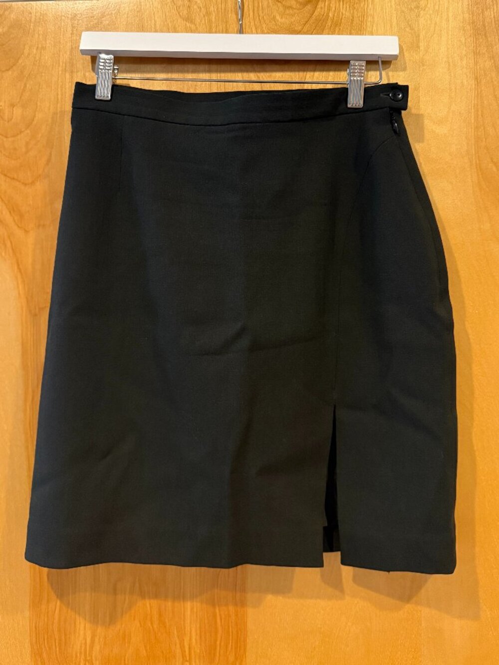 Vintage 90s Wool Mini Skirt Black Petite 20” Length